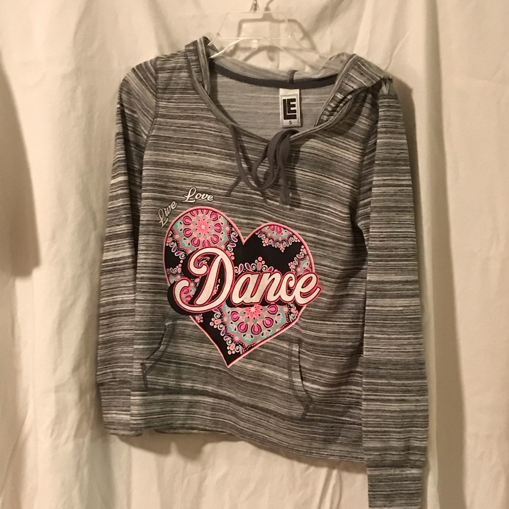 Women's Gray Dance Hoodie with Heart Design